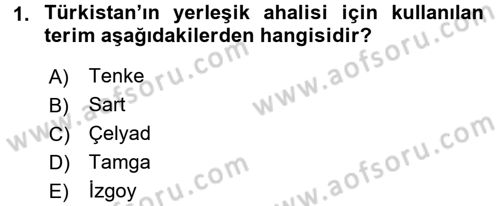 XIX. Yüzyıl Türk Dünyası Dersi 2016 - 2017 Yılı (Vize) Ara Sınav Soruları 1. Soru