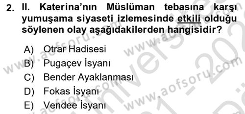 XIX. Yüzyıl Türk Dünyası Dersi 2021 - 2022 Yılı (Vize) Ara Sınav Soruları 2. Soru