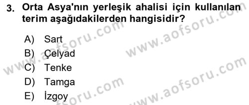XIX. Yüzyıl Türk Dünyası Dersi 2021 - 2022 Yılı (Vize) Ara Sınav Soruları 3. Soru
