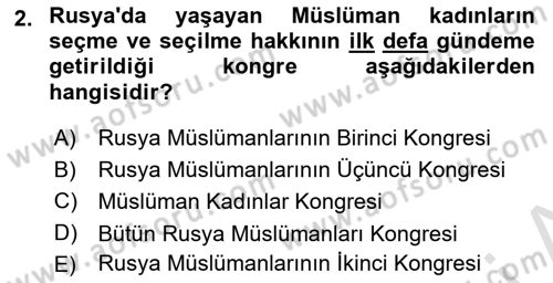 XIX. Yüzyıl Türk Dünyası Dersi 2024 - 2025 Yılı (Final) Dönem Sonu Sınav Soruları 2. Soru