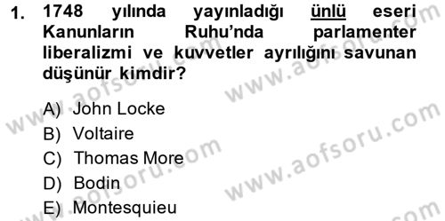 Osmanlı Devleti Yenileşme Hareketleri (1876-1918) Dersi Ara Sınavı Deneme Sınav Soruları 1. Soru