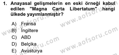 Osmanlı Devleti Yenileşme Hareketleri (1876-1918) Dersi 2020 - 2021 Yılı Yaz Okulu Sınav Soruları 1. Soru