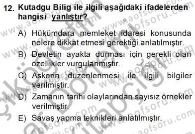 Hukuk Tarihi Dersi 2014 - 2015 Yılı (Vize) Ara Sınav Soruları 12. Soru