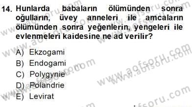 Hukuk Tarihi Dersi 2014 - 2015 Yılı (Vize) Ara Sınav Soruları 14. Soru