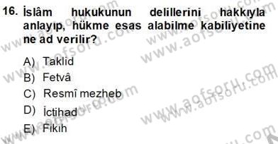 Hukuk Tarihi Dersi 2014 - 2015 Yılı (Vize) Ara Sınav Soruları 16. Soru