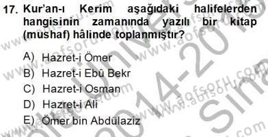 Hukuk Tarihi Dersi 2014 - 2015 Yılı (Vize) Ara Sınav Soruları 17. Soru