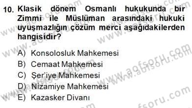 Hukuk Tarihi Dersi 2014 - 2015 Yılı (Final) Dönem Sonu Sınav Soruları 10. Soru