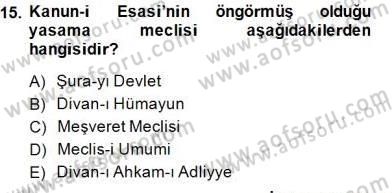 Hukuk Tarihi Dersi 2014 - 2015 Yılı (Final) Dönem Sonu Sınav Soruları 15. Soru
