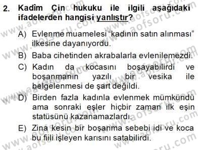 Hukuk Tarihi Dersi 2014 - 2015 Yılı (Final) Dönem Sonu Sınav Soruları 2. Soru