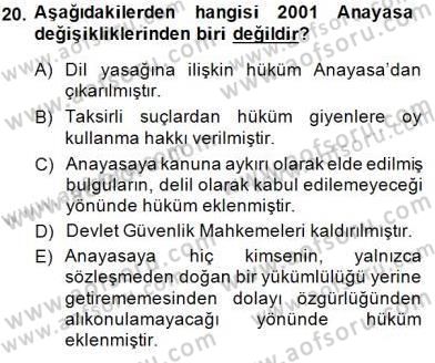 Hukuk Tarihi Dersi 2014 - 2015 Yılı (Final) Dönem Sonu Sınav Soruları 20. Soru