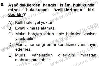 Hukuk Tarihi Dersi 2014 - 2015 Yılı (Final) Dönem Sonu Sınav Soruları 8. Soru
