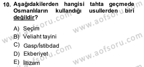 Hukuk Tarihi Dersi 2014 - 2015 Yılı Tek Ders Sınav Soruları 10. Soru