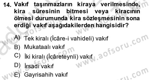 Hukuk Tarihi Dersi 2014 - 2015 Yılı Tek Ders Sınav Soruları 14. Soru