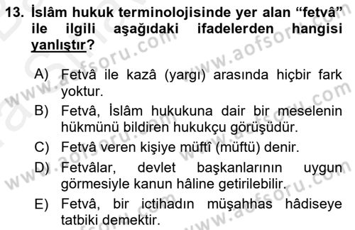 Hukuk Tarihi Dersi 2015 - 2016 Yılı (Vize) Ara Sınav Soruları 13. Soru