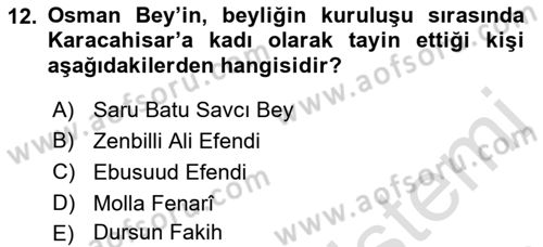 Hukuk Tarihi Dersi 2015 - 2016 Yılı (Final) Dönem Sonu Sınav Soruları 12. Soru