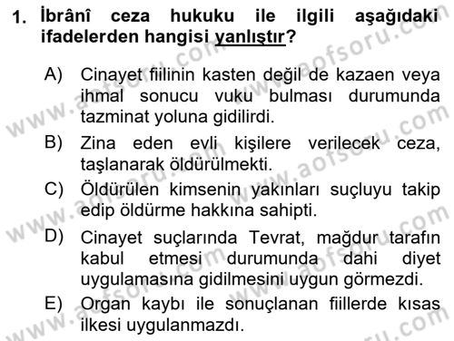 Hukuk Tarihi Dersi 2015 - 2016 Yılı Tek Ders Sınav Soruları 1. Soru