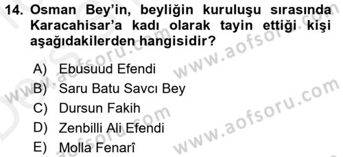 Hukuk Tarihi Dersi 2015 - 2016 Yılı Tek Ders Sınav Soruları 14. Soru