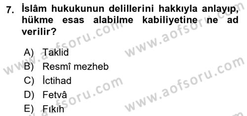 Hukuk Tarihi Dersi 2015 - 2016 Yılı Tek Ders Sınav Soruları 7. Soru