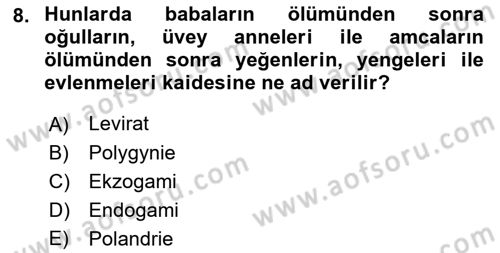 Hukuk Tarihi Dersi 2015 - 2016 Yılı Tek Ders Sınav Soruları 8. Soru