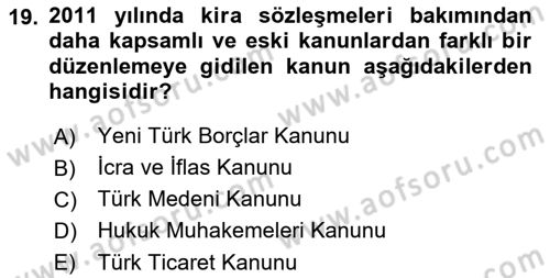 Hukuk Tarihi Dersi 2016 - 2017 Yılı 3 Ders Sınav Soruları 19. Soru