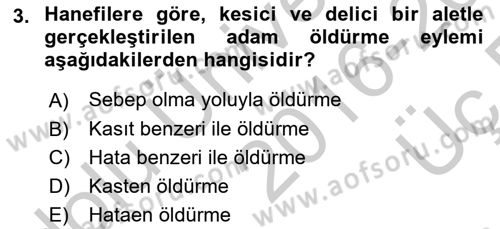 Hukuk Tarihi Dersi 2016 - 2017 Yılı 3 Ders Sınav Soruları 3. Soru