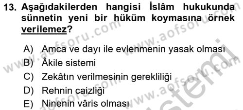 Hukuk Tarihi Dersi 2016 - 2017 Yılı (Vize) Ara Sınav Soruları 13. Soru