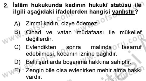 Hukuk Tarihi Dersi 2016 - 2017 Yılı (Vize) Ara Sınav Soruları 2. Soru