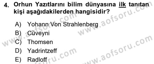 Hukuk Tarihi Dersi 2016 - 2017 Yılı (Vize) Ara Sınav Soruları 4. Soru
