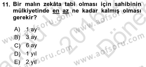 Hukuk Tarihi Dersi 2016 - 2017 Yılı (Final) Dönem Sonu Sınav Soruları 11. Soru