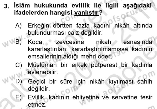 Hukuk Tarihi Dersi 2016 - 2017 Yılı (Final) Dönem Sonu Sınav Soruları 3. Soru