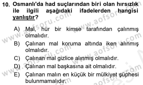 Hukuk Tarihi Dersi 2017 - 2018 Yılı 3 Ders Sınav Soruları 10. Soru
