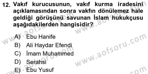 Hukuk Tarihi Dersi 2017 - 2018 Yılı 3 Ders Sınav Soruları 12. Soru