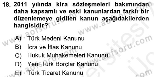 Hukuk Tarihi Dersi 2017 - 2018 Yılı 3 Ders Sınav Soruları 18. Soru
