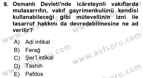Hukuk Tarihi Dersi 2017 - 2018 Yılı 3 Ders Sınav Soruları 9. Soru