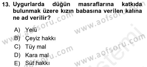 Hukuk Tarihi Dersi 2017 - 2018 Yılı (Vize) Ara Sınav Soruları 13. Soru