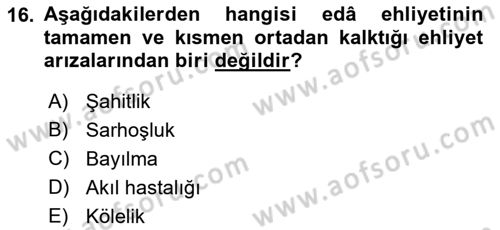 Hukuk Tarihi Dersi 2017 - 2018 Yılı (Vize) Ara Sınav Soruları 16. Soru