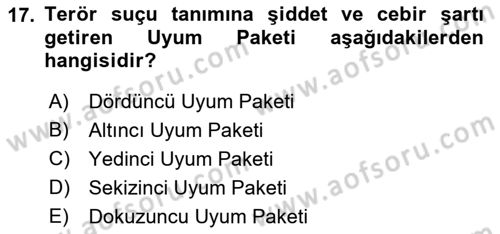 Hukuk Tarihi Dersi 2017 - 2018 Yılı (Final) Dönem Sonu Sınav Soruları 17. Soru
