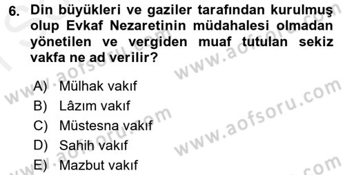 Hukuk Tarihi Dersi 2017 - 2018 Yılı (Final) Dönem Sonu Sınav Soruları 6. Soru