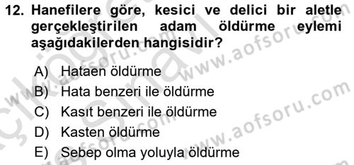 Hukuk Tarihi Dersi 2018 - 2019 Yılı 3 Ders Sınav Soruları 12. Soru