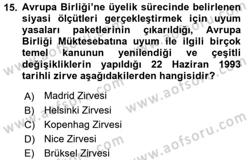 Hukuk Tarihi Dersi 2018 - 2019 Yılı 3 Ders Sınavı 15. Soru