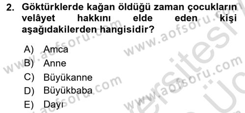 Hukuk Tarihi Dersi 2018 - 2019 Yılı 3 Ders Sınav Soruları 2. Soru