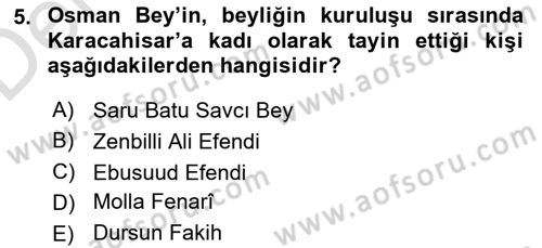 Hukuk Tarihi Dersi 2018 - 2019 Yılı 3 Ders Sınav Soruları 5. Soru