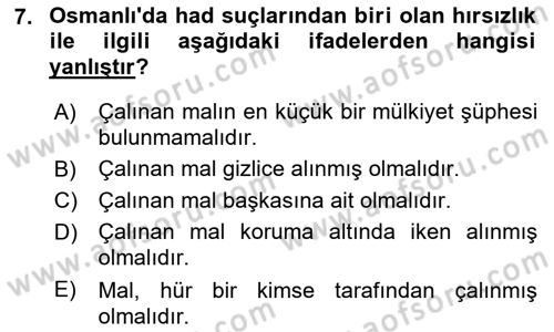 Hukuk Tarihi Dersi 2018 - 2019 Yılı 3 Ders Sınav Soruları 7. Soru