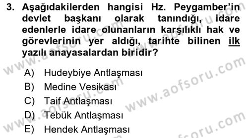 Hukuk Tarihi Dersi 2018 - 2019 Yılı (Final) Dönem Sonu Sınav Soruları 3. Soru