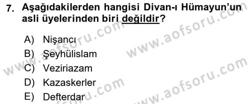 Hukuk Tarihi Dersi 2018 - 2019 Yılı (Final) Dönem Sonu Sınav Soruları 7. Soru