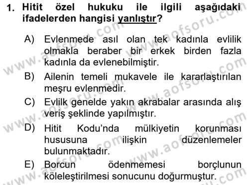 Hukuk Tarihi Dersi 2018 - 2019 Yılı Yaz Okulu Sınav Soruları 1. Soru