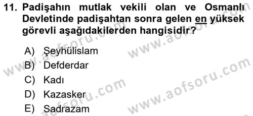 Hukuk Tarihi Dersi 2020 - 2021 Yılı Yaz Okulu Sınav Soruları 11. Soru
