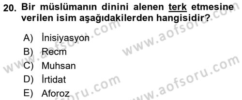 Hukuk Tarihi Dersi 2020 - 2021 Yılı Yaz Okulu Sınav Soruları 20. Soru