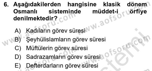 Hukuk Tarihi Dersi 2020 - 2021 Yılı Yaz Okulu Sınav Soruları 6. Soru