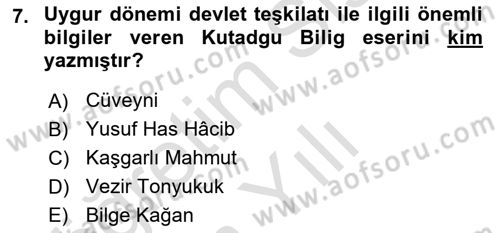 Hukuk Tarihi Dersi 2020 - 2021 Yılı Yaz Okulu Sınav Soruları 7. Soru